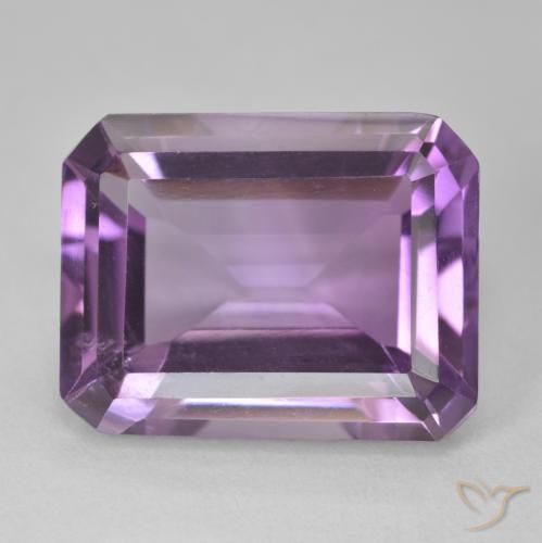 15.86ct Natural Medium Violet-Pink Amethyst, Emerald Cut, VVS-VS