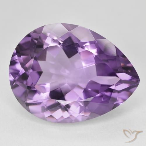 18.17 ct Violet Amethyst Stone, Natural Amethyst in Pear Facet Shape for Sale