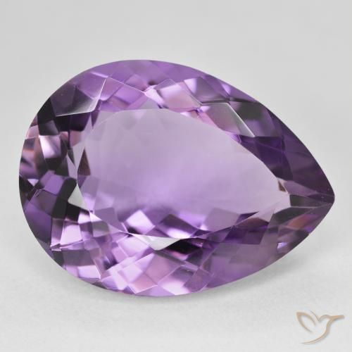 17.29 ct Violet Amethyst Stone, Natural Amethyst in Pear Facet Shape for Sale