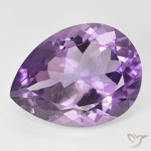 17.65ct Natural Medium Violet-Pink Amethyst, Pear Shape, VVS