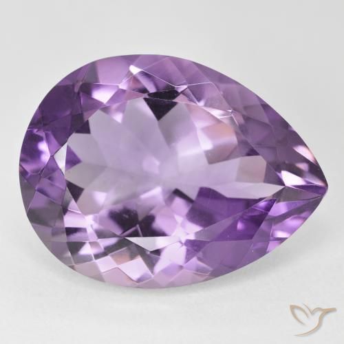 17.65 ct Violet Amethyst Stone, Natural Amethyst in Pear Facet Shape for Sale
