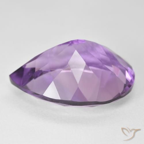 Amethyst Gemstone in 21.2 x 16 mm Size for Sale, Amethyst Stone in Medium Violet-Pink Color