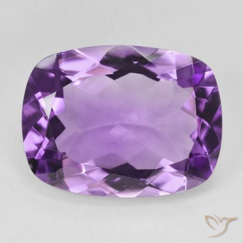 16.66ct Natural Medium Purplish Violet Amethyst, Cushion, VVS