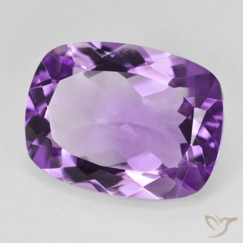 16.66 ct Violet Amethyst Stone, Natural Amethyst in Cushion-Cut Shape for Sale