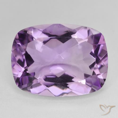 15.85ct Natural Medium Light Purplish-Violet Amethyst, Cushion, VVS
