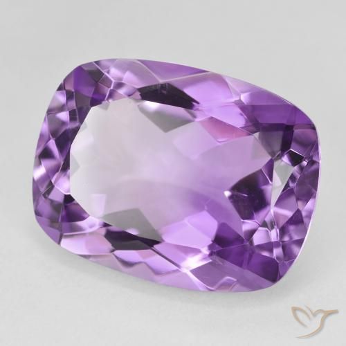 17.76 ct Violet Amethyst Stone, Natural Amethyst in Cushion-Cut Shape for Sale
