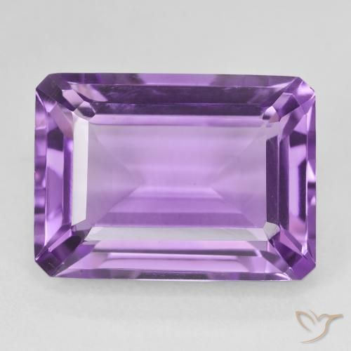 15.58ct Natural Medium Purplish Violet Amethyst, Emerald Cut, VS