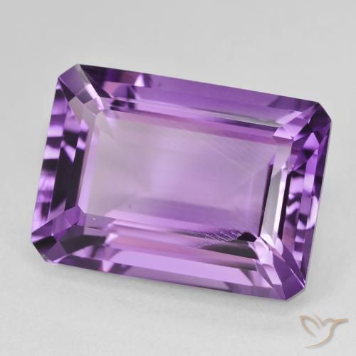 15.66 ct Violet Amethyst Stone, Natural Amethyst in Octagon Step Cut Shape for Sale