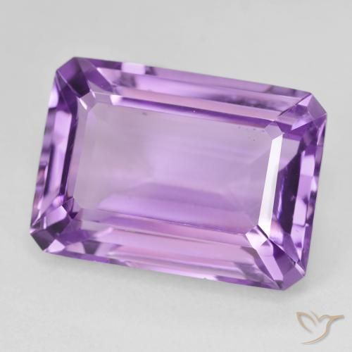 15.67 ct Violet Amethyst Stone, Natural Amethyst in Octagon Step Cut Shape for Sale