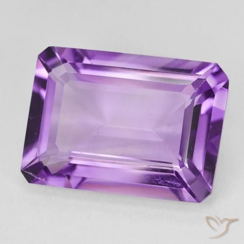 12.21 ct Violet Amethyst Stone, Natural Amethyst in Octagon Step Cut Shape for Sale