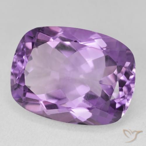 19.29 ct Violet Amethyst Stone, Natural Amethyst in Cushion-Cut Shape for Sale