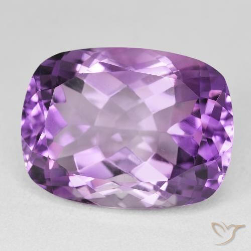 20.45 ct Violet Amethyst Stone, Natural Amethyst in Cushion-Cut Shape for Sale