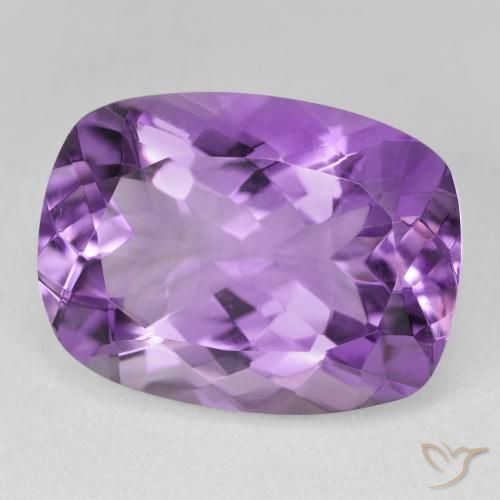 17.58 ct Violet Amethyst Stone, Natural Amethyst in Cushion-Cut Shape for Sale