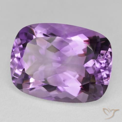19.31 ct Violet Amethyst Stone, Natural Amethyst in Cushion-Cut Shape for Sale