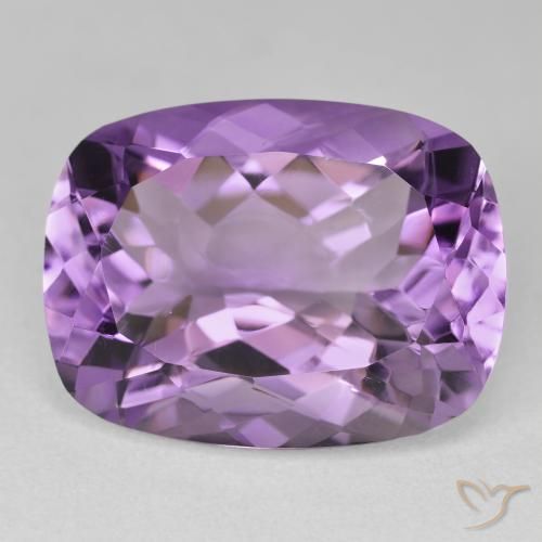 19.00ct Natural Light-Medium Violet Amethyst, Cushion, VVS-VS