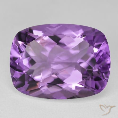18.40ct Natural Medium Light-Violet Amethyst, Cushion, VVS-VS