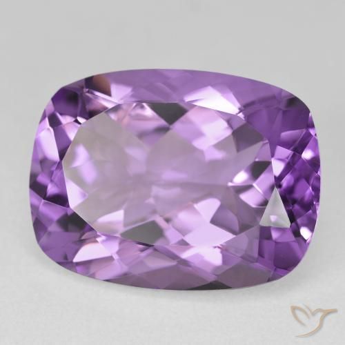 18.40 ct Violet Amethyst Stone, Natural Amethyst in Cushion-Cut Shape for Sale