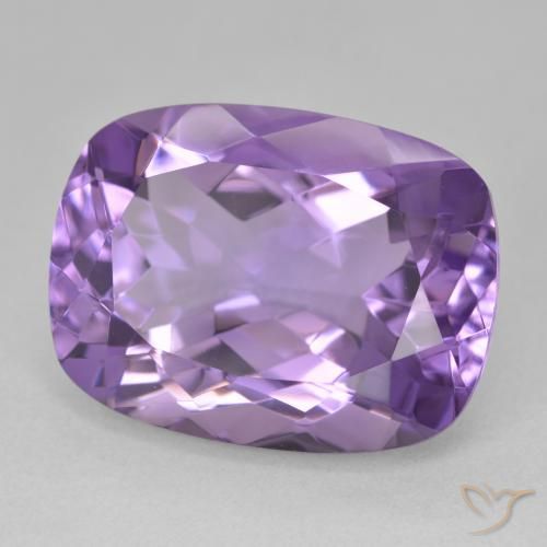 19.39 ct Violet Amethyst Stone, Natural Amethyst in Cushion-Cut Shape for Sale