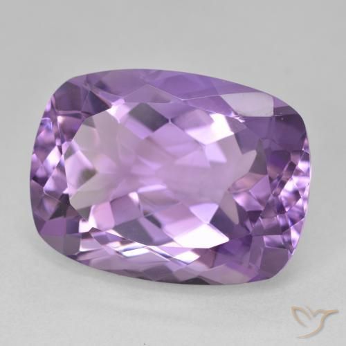 19.34 ct Violet Amethyst Stone, Natural Amethyst in Cushion-Cut Shape for Sale