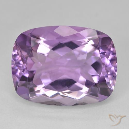 19.35ct Natural Light-Medium Violet Amethyst, Cushion, VVS