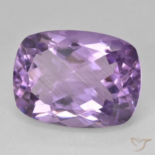 18.89 ct Violet Amethyst Stone, Natural Amethyst in Cushion-Cut Shape for Sale
