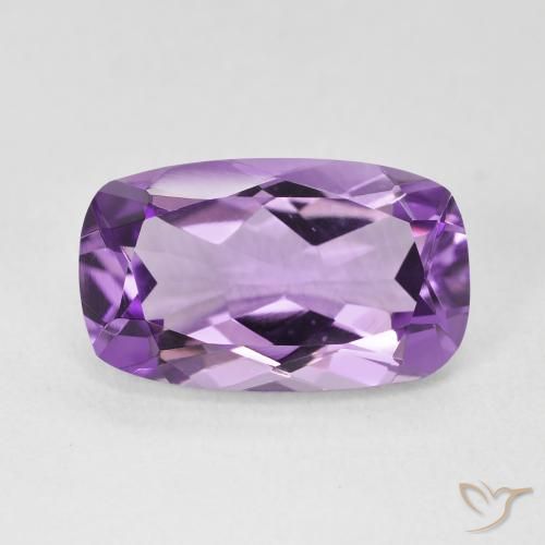 5.59ct Natural Medium Violet Amethyst, Cushion, VVS