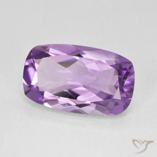 5.59 ct Violet Amethyst Stone, Natural Amethyst in Cushion-Cut Shape for Sale