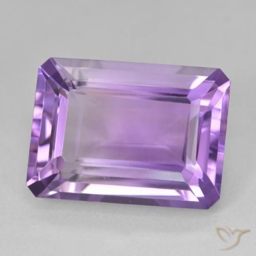 15.44 ct Violet Amethyst Stone, Natural Amethyst in Octagon Step Cut Shape for Sale