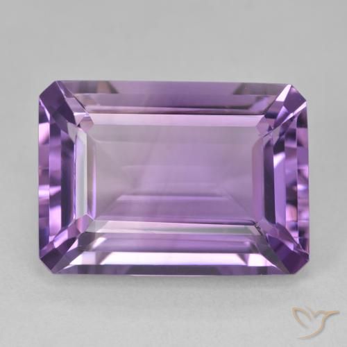 15.60ct Natural Medium Purplish Violet Amethyst, Emerald Cut, VVS