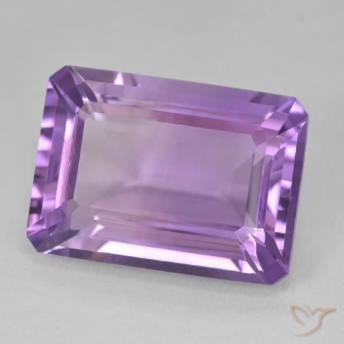 15.60 ct Violet Amethyst Stone, Natural Amethyst in Octagon Step Cut Shape for Sale
