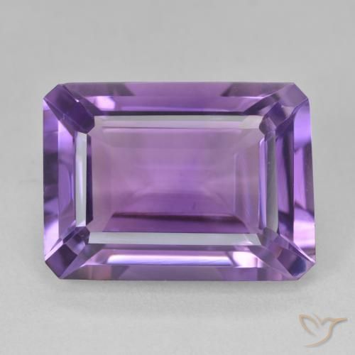 14.14ct Natural Medium Violet Amethyst, Emerald Cut, VVS