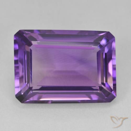 15.67ct Natural Medium Violet Amethyst, Emerald Cut, VVS