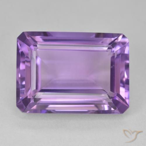 15.91ct Natural Medium Violet Amethyst, Emerald Cut, VVS