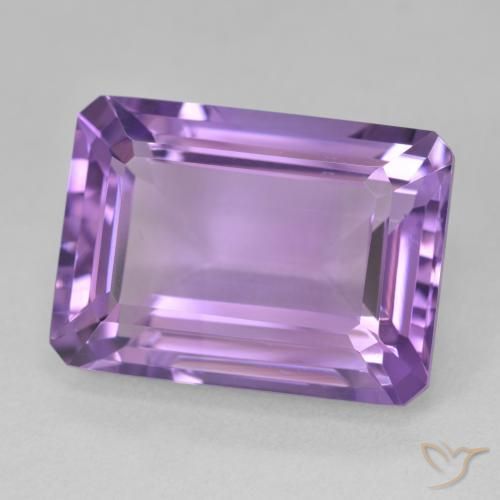 15.91 ct Violet Amethyst Stone, Natural Amethyst in Octagon Step Cut Shape for Sale