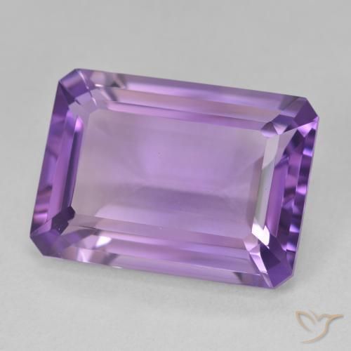 13.17 ct Violet Amethyst Stone, Natural Amethyst in Octagon Step Cut Shape for Sale
