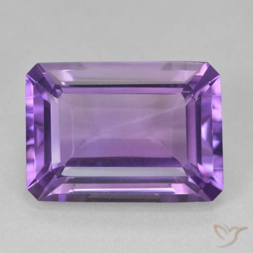 15.03ct Natural Deep Purplish Violet Amethyst, Emerald Cut, VVS-VS