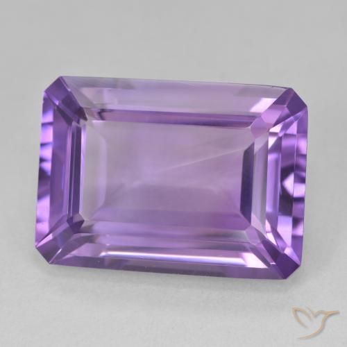15.03 ct Violet Amethyst Stone, Natural Amethyst in Octagon Step Cut Shape for Sale