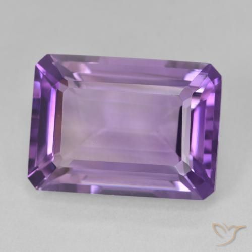 14.30 ct Violet Amethyst Stone, Natural Amethyst in Octagon Step Cut Shape for Sale