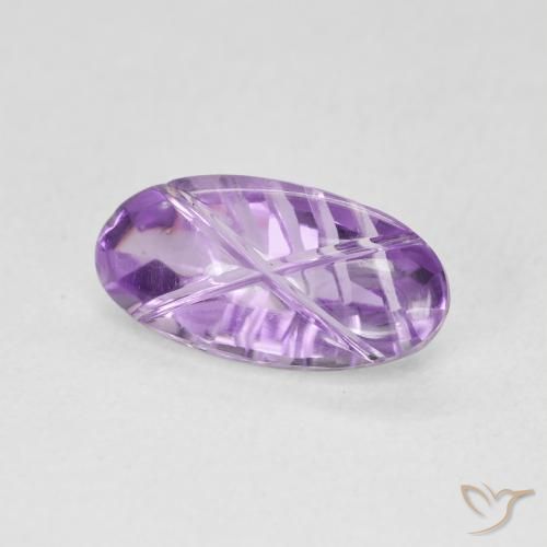 2.03 ct Violet Amethyst Stone, Natural Amethyst in Carved Oval Shape for Sale