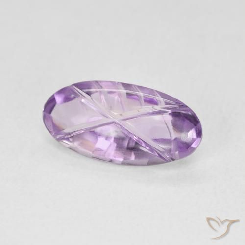 1.86 ct Violet Amethyst Stone, Natural Amethyst in Carved Oval Shape for Sale