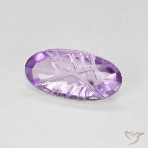 1.76 ct Violet Amethyst Stone, Natural Amethyst in Carved Oval Shape for Sale