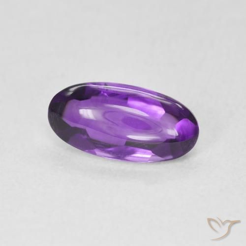 1.27 ct Violet Amethyst Stone, Natural Amethyst in Oval Buff-Top Shape for Sale