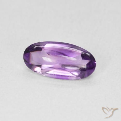 1.14 ct Violet Amethyst Stone, Natural Amethyst in Oval Buff-Top Shape for Sale