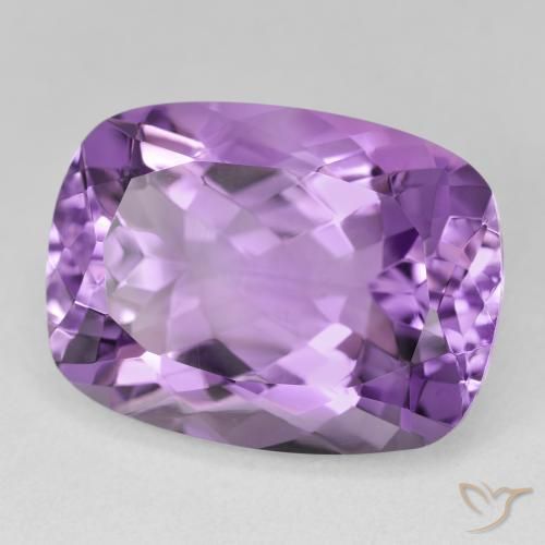 19.24 ct Violet Amethyst Stone, Natural Amethyst in Cushion-Cut Shape for Sale