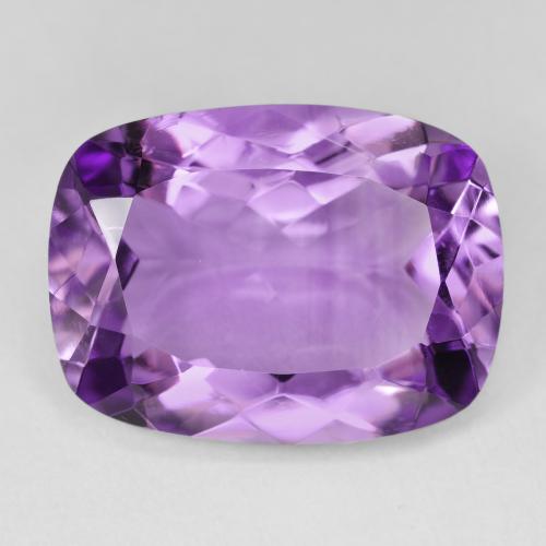 15.62ct Natural Medium Light Purplish-Violet Amethyst, Cushion, VVS-VS