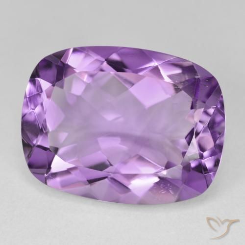 15.61 ct Violet Amethyst Stone, Natural Amethyst in Cushion-Cut Shape for Sale