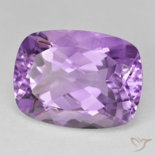 20.06 ct Violet Amethyst Stone, Natural Amethyst in Cushion-Cut Shape for Sale