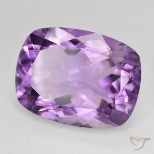 18.69 ct Violet Amethyst Stone, Natural Amethyst in Cushion-Cut Shape for Sale