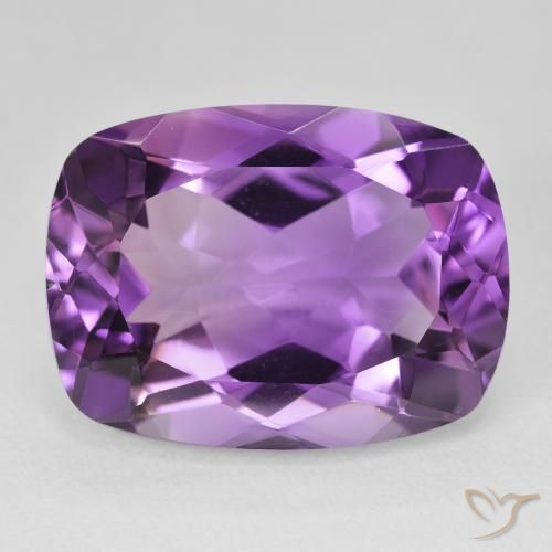 18.71ct Natural Medium Violet Amethyst, Cushion, VVS