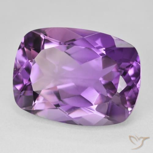 18.71 ct Violet Amethyst Stone, Natural Amethyst in Cushion-Cut Shape for Sale